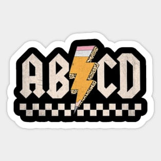 ABCD Back In Class First Day Back To School Teacher Student Sticker